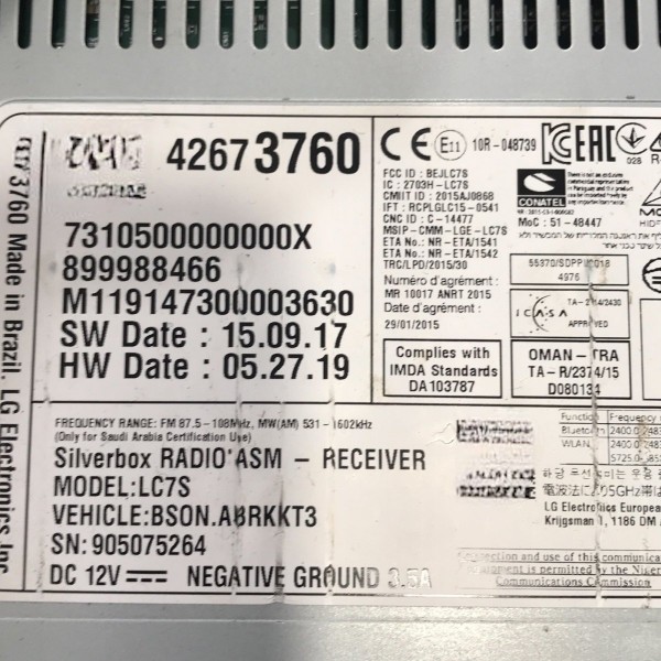 Modulo Radio Onix Lt 1.0 2019 (4007)