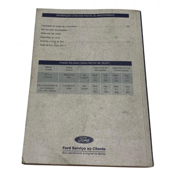 Manual Instrução Proprietário Ford Focus 2.0 2009
